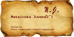 Mateicska Juvenál névjegykártya